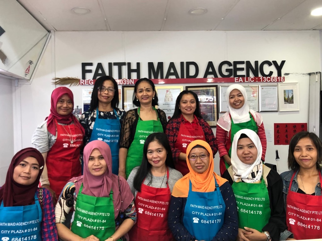 The Faith Maid Agency team at their Singapore office